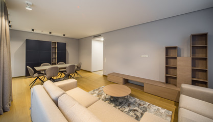 Modern Interior of the guest room in the apartment..
