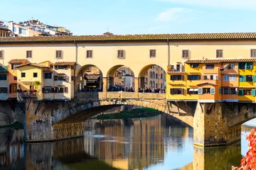 Wall murals Ponte Vecchio famous ponte vecchio bridge of florence on sunny day
