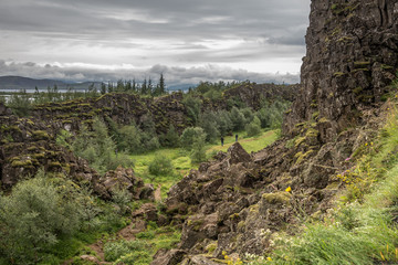 Fototapeta na wymiar Green landscapes of Iceland.
