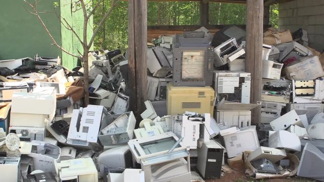 Landfill of computer equipment