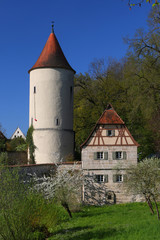 Dinkelsbühl, Bayern, Mittelfranken, Ansbach, Stadttor, Parkwächterhaus