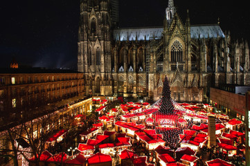 Cologne Cathedral Christmas Market. Most famous christmas market in the heart of Cologne near Cologne Cathedral.