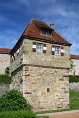 Fototapeta na wymiar Basteiturm in Rothenburg ob der Tauber, Bayern, Deutschland