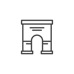 Triumphal arch architecture line icon, outline vector sign, linear style pictogram isolated on white. Symbol, logo illustration. Editable stroke