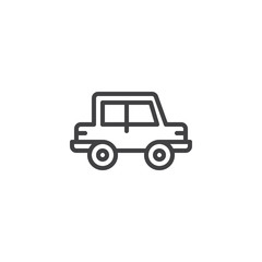 Car line icon, outline vector sign, linear style pictogram isolated on white. Transportation symbol, logo illustration. Editable stroke