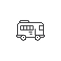 Bus line icon, outline vector sign, linear style pictogram isolated on white. School bus symbol, logo illustration. Editable stroke