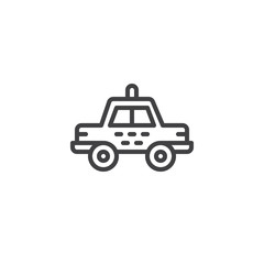 Obraz premium Taxi car line icon, outline vector sign, linear style pictogram isolated on white. Symbol, logo illustration. Editable stroke