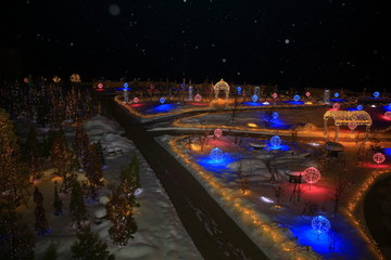 鶯宿温泉のイルミネーション