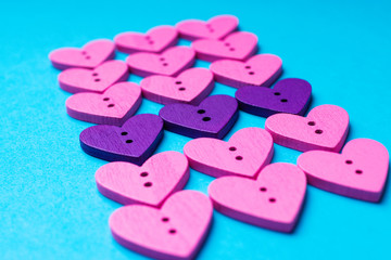 Heart shaped buttons