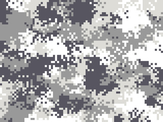 
Digital pixel camouflage pattern. Military texture background. Gray army camouflage