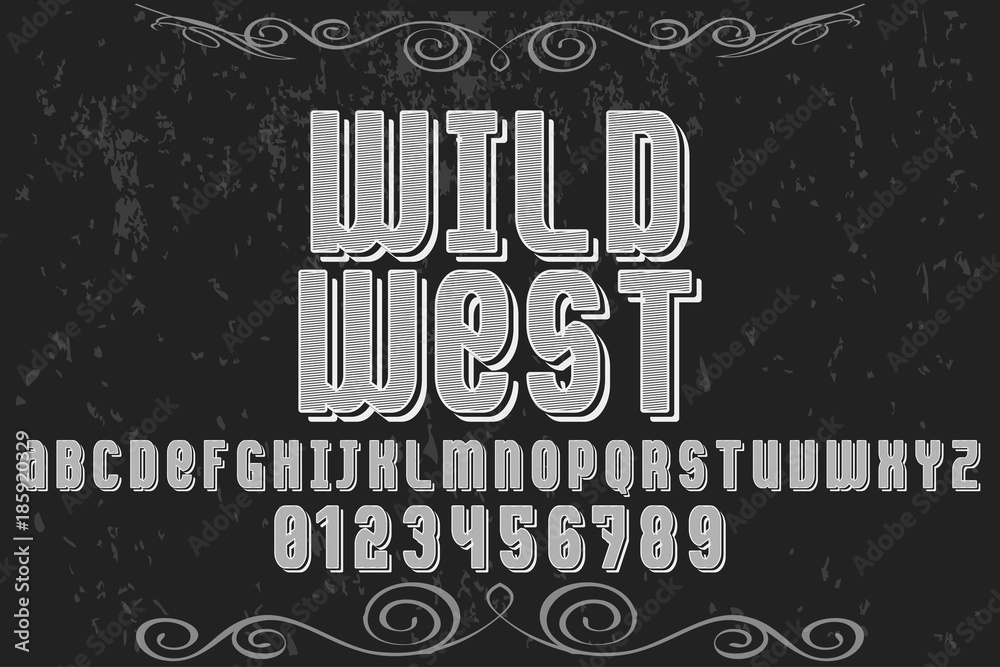 Fototapete font.alphabet.script.typeface handcrafted handwritten vector label design
