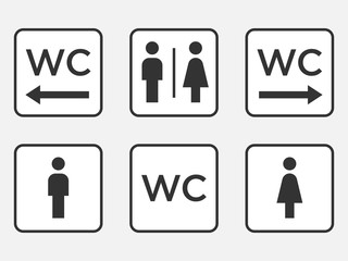 wc symbol. vector toilet icon. men and women wc sign