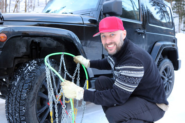 Schneeketten im Winter