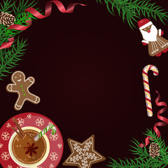 Christmas celebration with hot cocoa