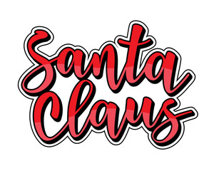 Vector illustration of 'Santa Claus' lettering
