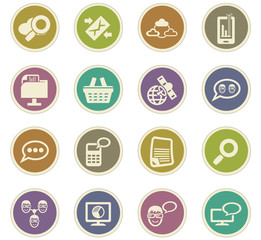 Data analytic and social network icons set