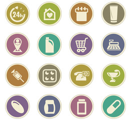 Drug store paper stickers