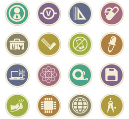 Fototapeta premium Faculty of mechanics icons set