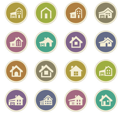 house type icon set