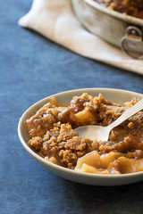 Apple Crisp or Apple Cobbler, a dessert made of apples baked with a crumbly brown sugar topping