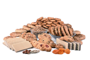 Group of different sorted cookies. Confectionery of oatmeal