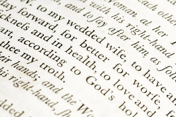 Marriage Service in a very old version of the Book of Common Prayer (CofE)
