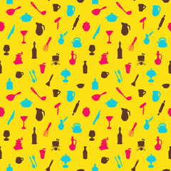 Kitchen seamless background. Texture for wallpaper, fills, web page background.