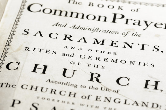 Front cover of a very old version of the Book of Common Prayer (CofE)