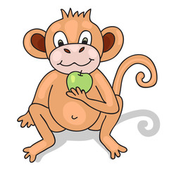 Funny monkey. Cartoon and vector isolated character