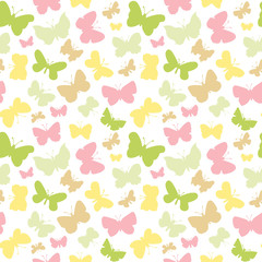 Fototapeta na wymiar Vector seamless pattern with butterflies. Can be used for textile, website background, book cover, packaging.