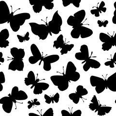 Seamless pattern with butterflies. Endless texture for wallpaper, fill,  web page background, surface texture.