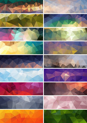 Collection of vector abstract polygonal banners. Beautiful vector design.
