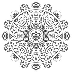 Mandala. Coloring page. Vector illustration.