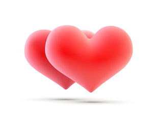 3D heart isolated on white. Valentine s day heart. Beautiful Vector heart illustration