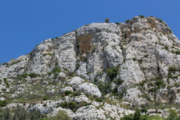 Montagne sul sentiero escursionistico sulla sponda sinistra, Riserva Naturale Orientata Cavagrande del Cassibile 