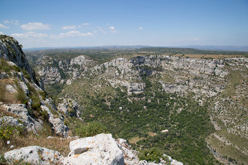 Panorama, vista dalla sponda destra, Riserva Naturale Orientata Cavagrande del Cassibile 