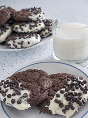 Cookies and Milk on Blue