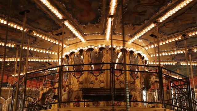old vintage carousel in a holiday park
