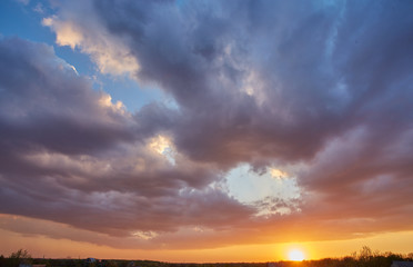 Obraz na płótnie Canvas bright sunset sky background