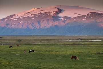 Volcano sunset