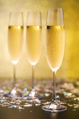 Champagne glasses ,ciose-up