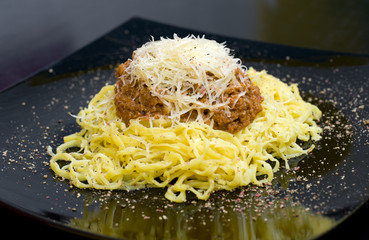 pasta with minced meat, macro