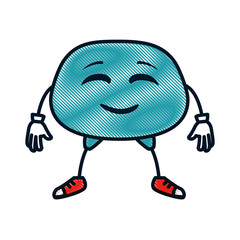 happy emoji kawaii character vector illustration design