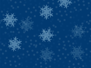 Naklejka na ściany i meble falling snowflakes, small and large on a blue background