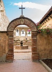 Bell tower in San Juan Capistrano mission
