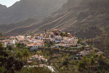 Fototapeta na wymiar Fataga, a mountain village in Gran Canaria, Canary Islands, Spain