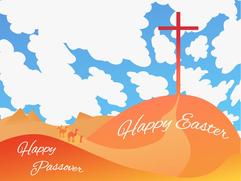 Greeting Card, Poster, Illustration Happy Easter - Happy Passover