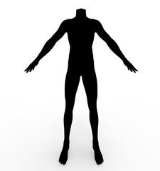 3d illustration of man mannequin. white background isolated. icon for game web.