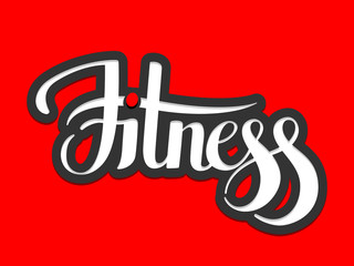 Fitness emblem hand lettering vector illustration