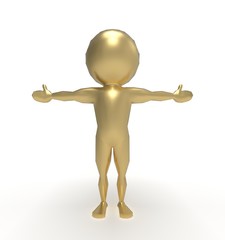 3d illustration of cartoon human. white background isolated. icon for game web.